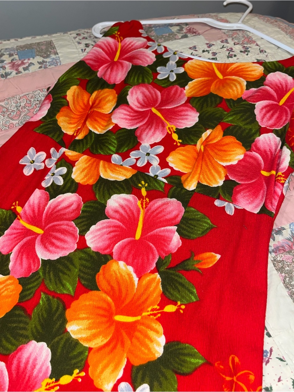 Vintage Ui-Maika Red Tropical Floral Maxi Dress - Picture 2 of 5